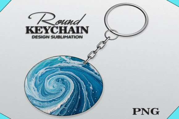 Download Round Keychain Png Blue Abstract Design - Blue abstract design Collection