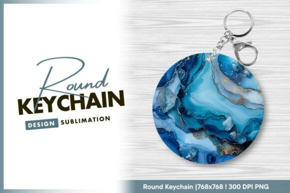 Download Round Keychain Png Blue Abstract Design - Blue abstract design Collection