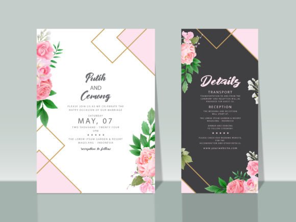 Download Beautiful Pink Roses Wedding Invitations - Wedding invitations Collection