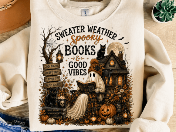 Download Sweater Weather Spooky Books PNG - Sweater Collection